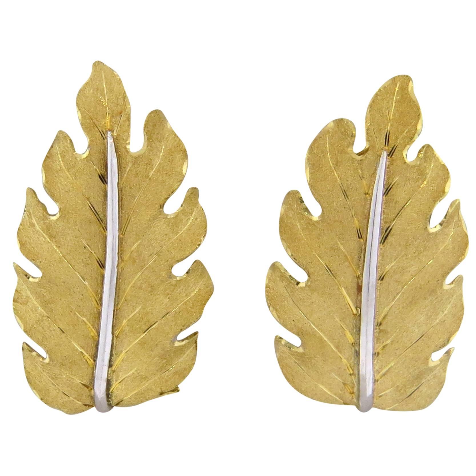 Classic Buccellati Gold Leaf Earrings 