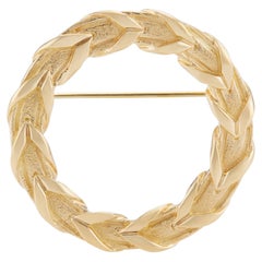 Tiffany & Co Yellow Gold Open Circle Wreath Brooch