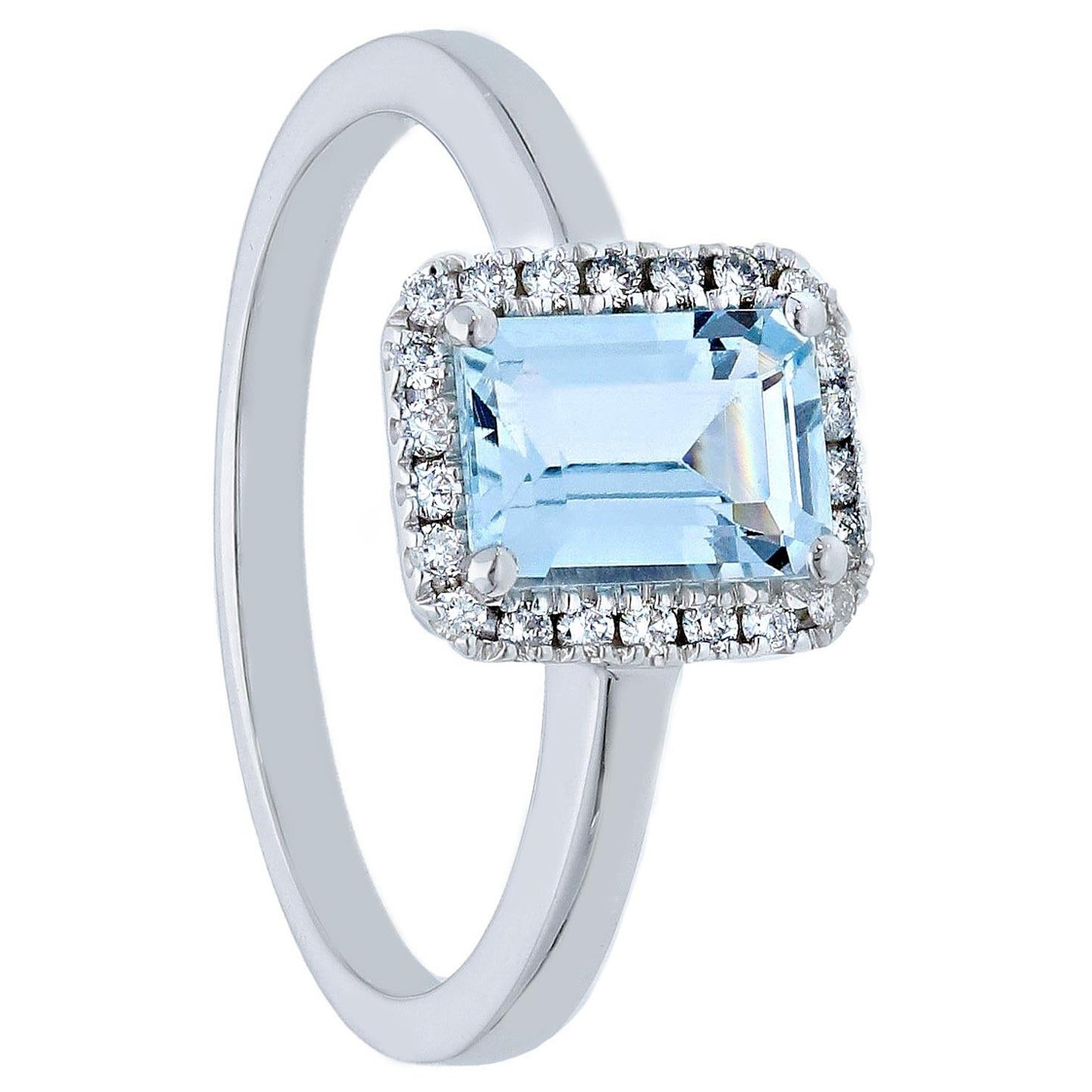18K White Gold Pradera Colourful Engagement Ring with Aquamarina and Diamonds