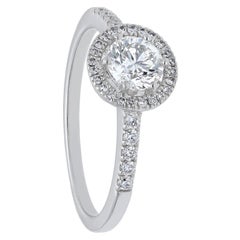 Bague de fiançailles Pradera en or blanc 18 carats avec halo de diamants