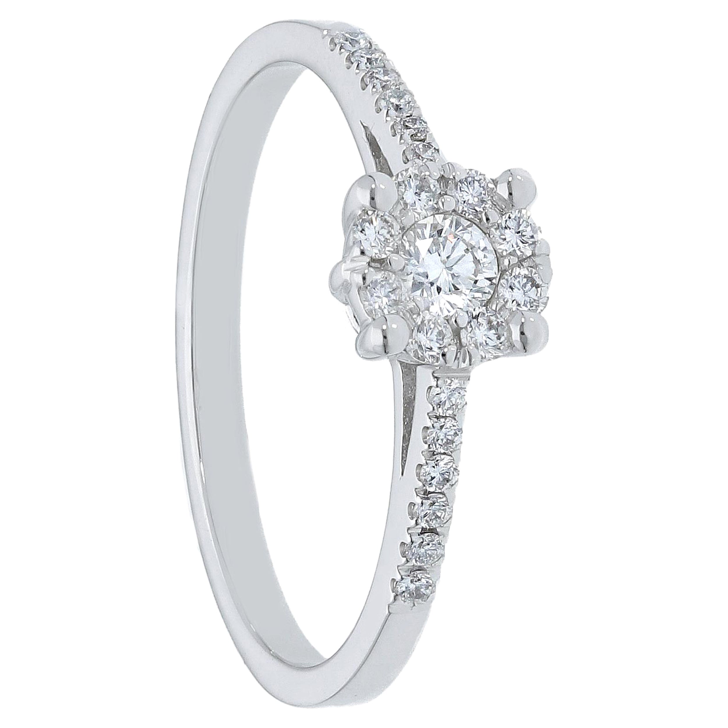 For Sale:  18K White Gold Pradera Magic Engagement Ring with Diamonds