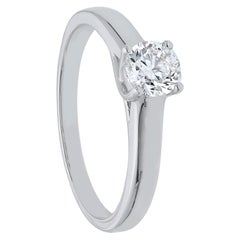 18K White Gold and 0.4 Carat Diamod Pradera Classic Four-Claws Ring
