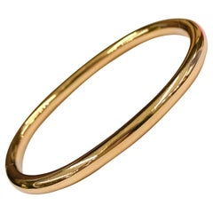 Vintage Simple and Classic 18K Rose Gold Italian Tubular Bangle Bracelet