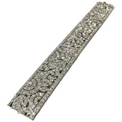 1925 French Art Deco Diamond Platinum Bracelet