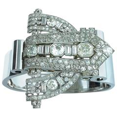 1930s Art Deco Diamond and Platinum Bangle