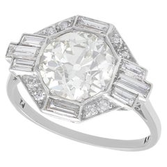 1930s Antique Art Deco 3.75ct Diamond and Platinum Engagement Ring