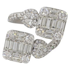 3.26 Carat Multi Shape Diamond Overpass Ring 18 Karat in Stock