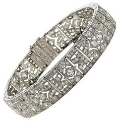 Art Deco Diamond Platinum Bracelet 8