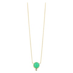 Syna Yellow Gold Chrysoprase Necklace with Diamond
