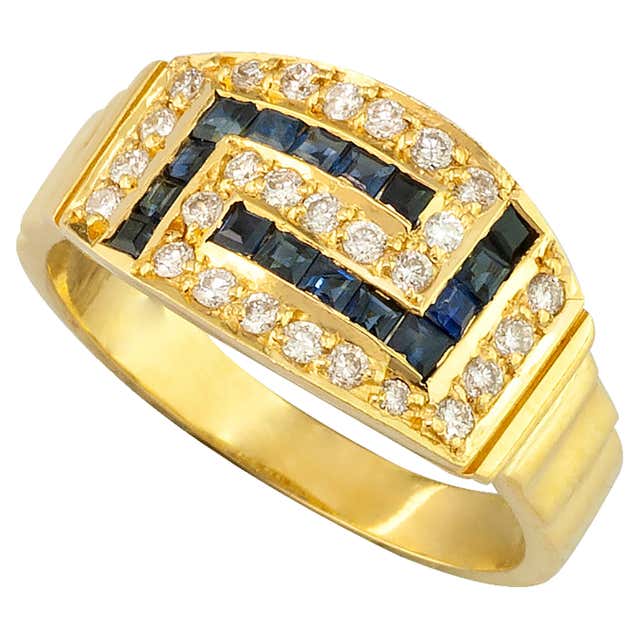 Diamond Greek Key Pattern Ring at 1stDibs