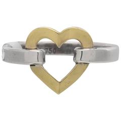 Tiffany & Co. Silver Gold Open Heart Ring