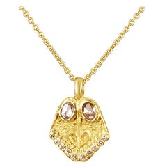 18 Karat Gold Lotus Feet, with Rose Cut Diamonds and Diamonds