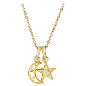 Collier Lune Et Papillon En Acier Inoxydable - Pendentif Féérique, Cadeau Pour Femme/fille/sœur
