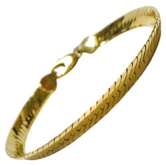 Bracelet italien à chevrons en or 14 carats