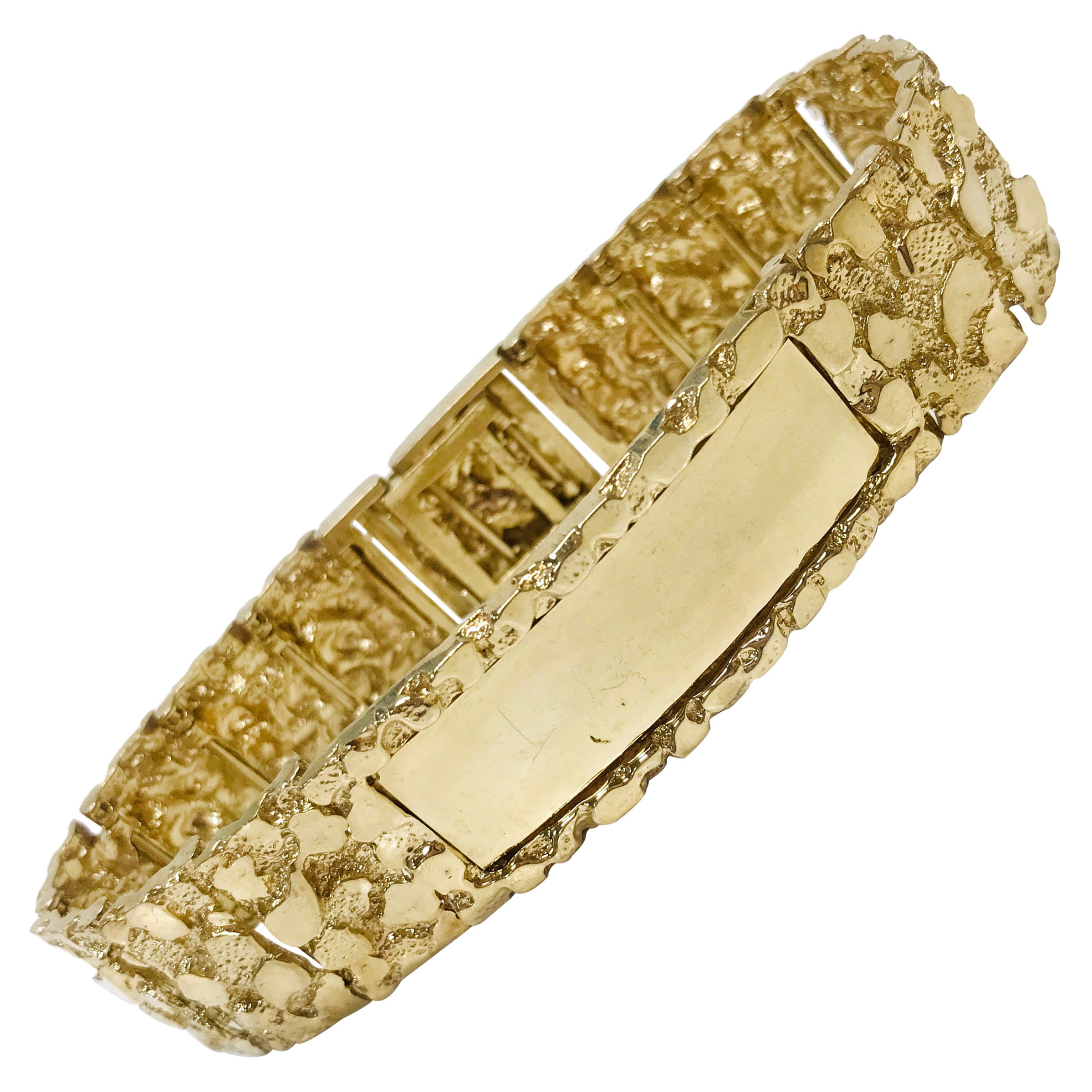 Quality Gold 14k 9.5mm Nugget Bracelet NB10 - Paramount Jewelers