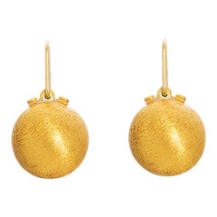 24K Gold Handcrafted Diamond Accented Earrings