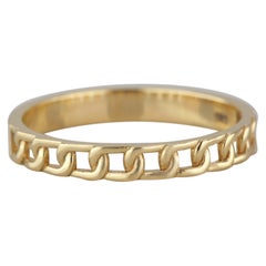 14K Gold Chain Link Ring, Modern Minimal Ring, Pinky Ring