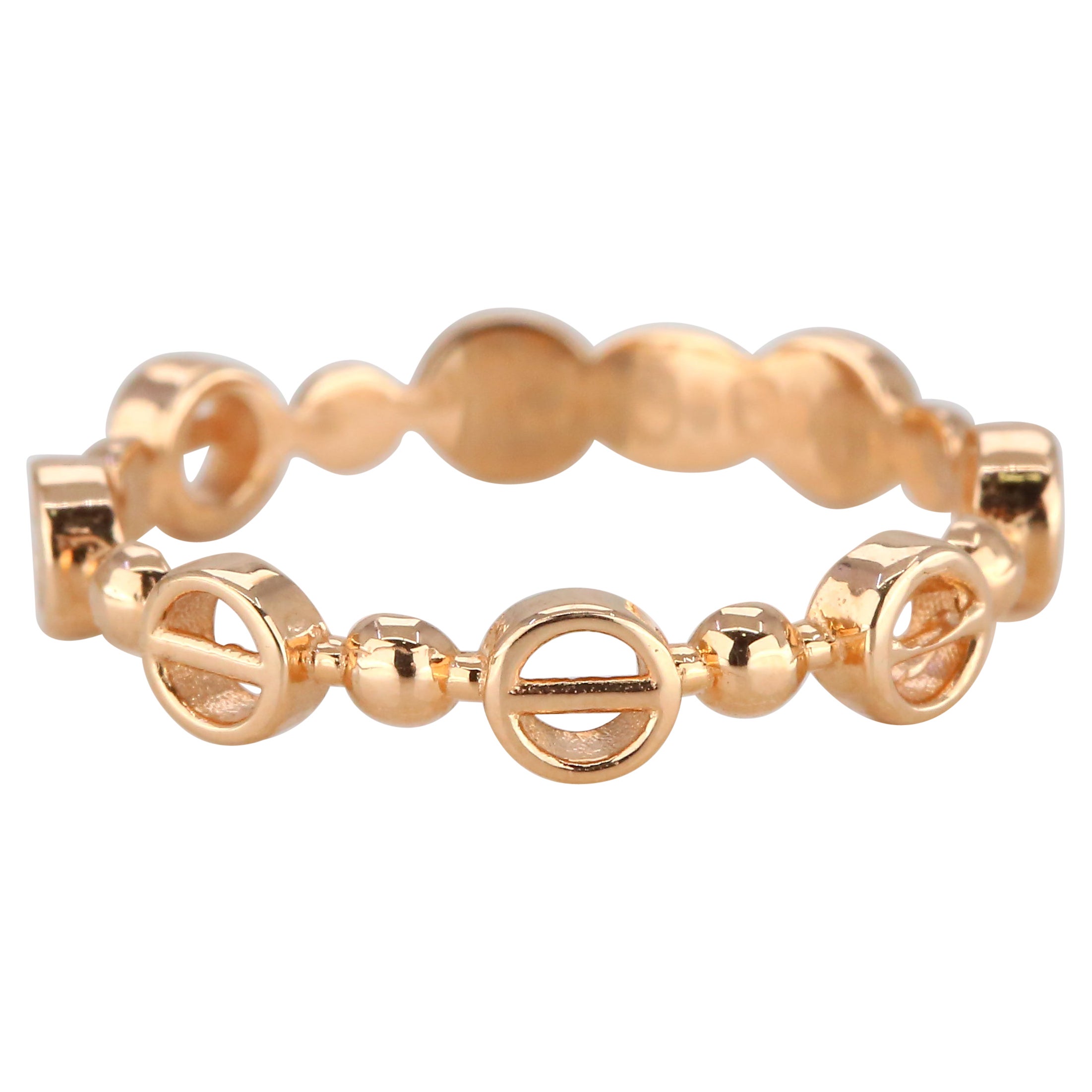 14K Gold Round Chain Link Ring, Modern Minimal Ring, Pinky Ring