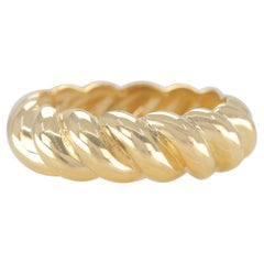 Croissant Ring, Full Dome Croissant Ring, 14K Gold Croissant Ring