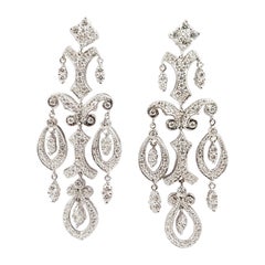 Diamond Earrings Set in 18 Karat White Gold Settings