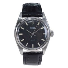 Vintage Rolex Stainless Steel Oyster with Original Black Dial From the Early 1970's