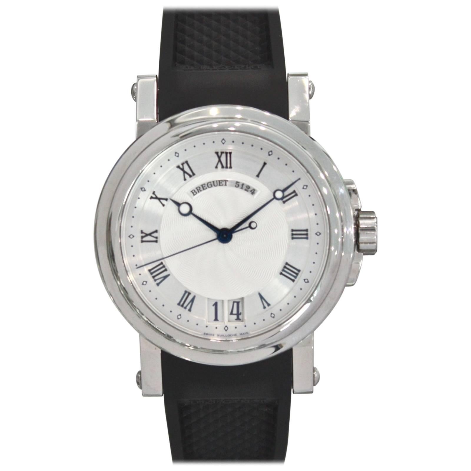 Breguet Stainless Steel Marine Automatic Big Date Wristwatch