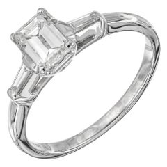 EGL Certified .73 Carat Diamond Platinum Three-Stone Engagement Ring