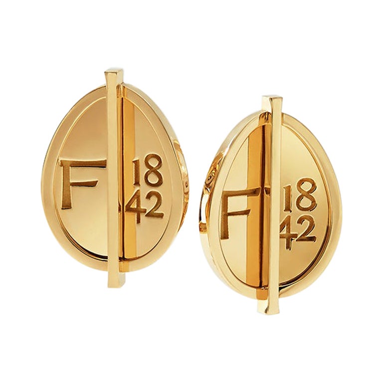 Fabergé 1842 Yellow Gold Grande Egg Stud Earrings For Sale