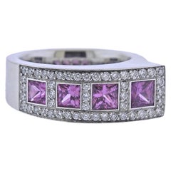Bucherer Gold Pink Sapphire Diamond Ring