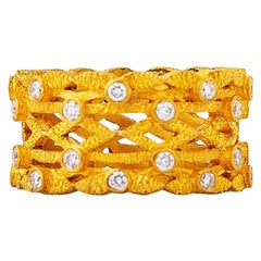 Anillo Eterno con Diseño de Azulejos Hecho a Mano en Oro de 24K