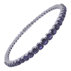 Bucherer Gold Amethyst Bangle Bracelet