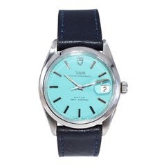 Vintage Tudor by Rolex Stainless Steel Watch with a Tiffany Blue Dial