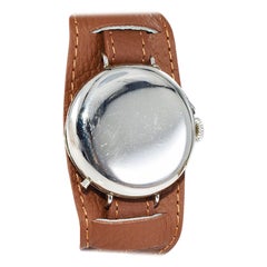 Used JW Benson Nickel Silver WW I Trench Watch with Original Enamel Dial, Circa 1915