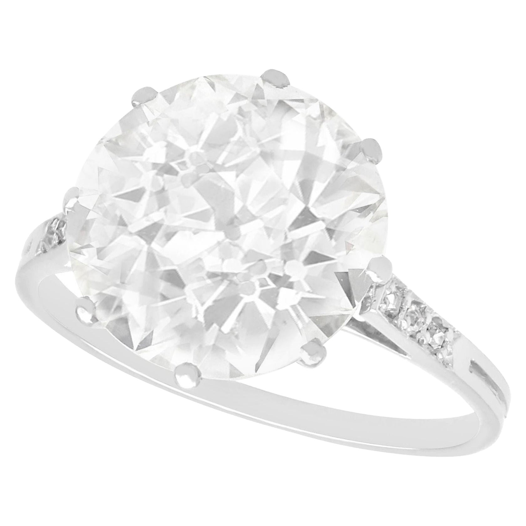 Antique 4.33 Carat Diamond and Platinum Solitaire Engagement Ring For Sale