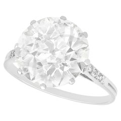 Antique 4.33 Carat Diamond and Platinum Solitaire Engagement Ring