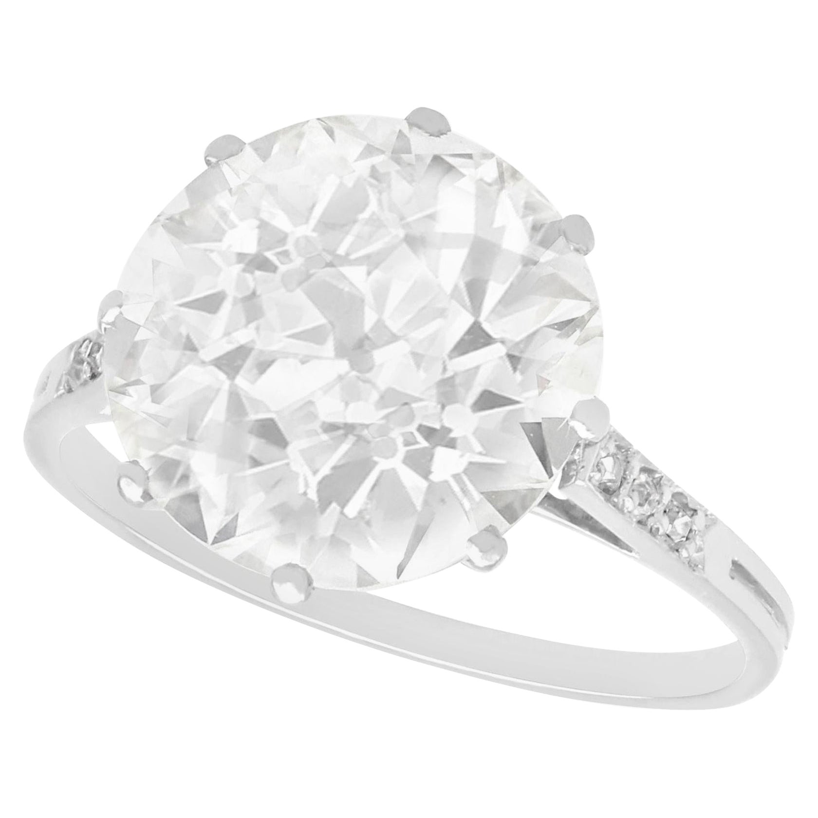 Antique 4.33 Carat Diamond and Platinum Solitaire Engagement Ring