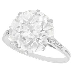 Antique 4.33 Carat Diamond and Platinum Solitaire Engagement Ring