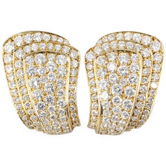 Used Van Cleef & Arpels Diamond Gold Earrings