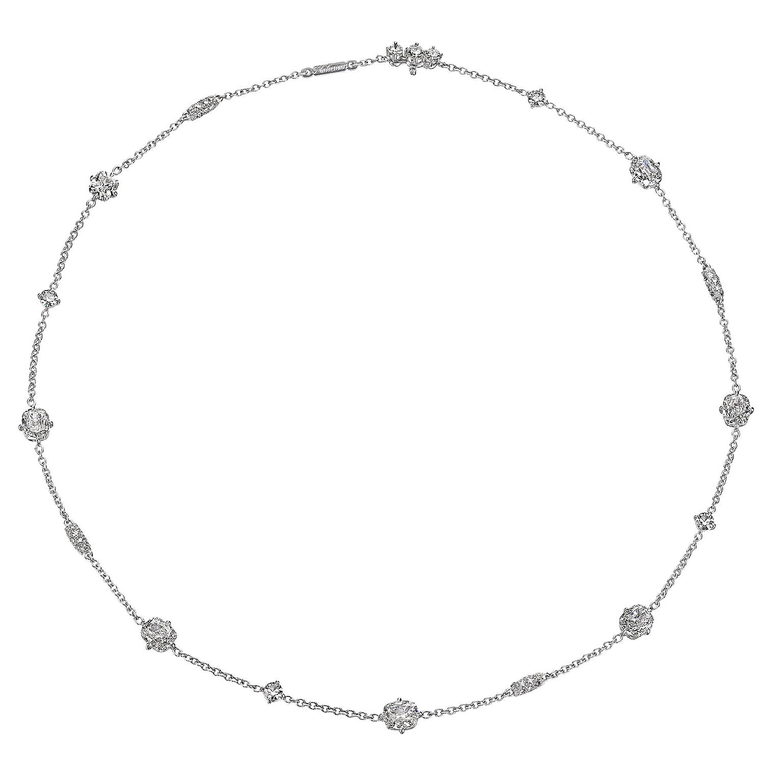 Cushion Cut Diamond Platinum Necklace