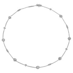 Cushion Cut Diamond Platinum Necklace