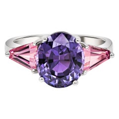 Violet & Pink Spinel Ring, 18k White Gold Violet & Pink Spinels Ring