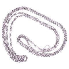 C.1860 Sterling Silver Round Belcher Link Chain