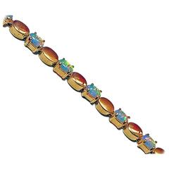 20th Century English Opal Gold Bracelet