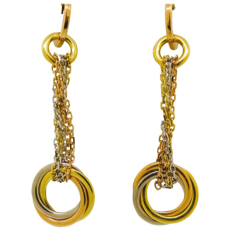 Cartier Trinity Gold Drop Earrings at 1stDibs cartier trinity drop