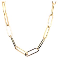 Yellow Gold Paperclip Link Chain 12.50