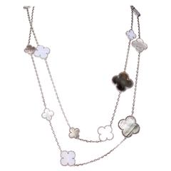 Van Cleef & Arpels Magic Alhambra Mother of Pearl Chalcedony 16 Motif Necklace