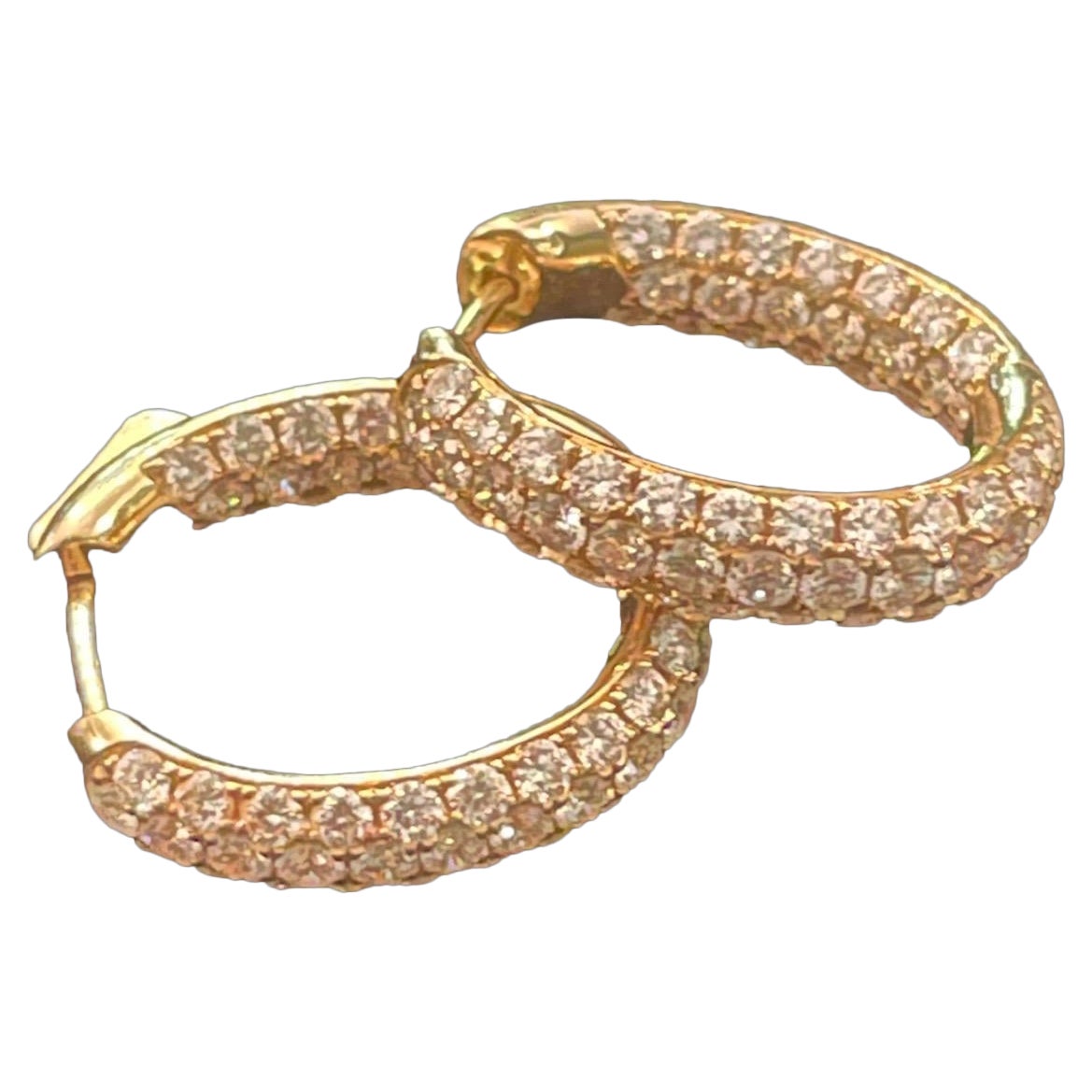 Diamond Inside Out Hoops For Sale