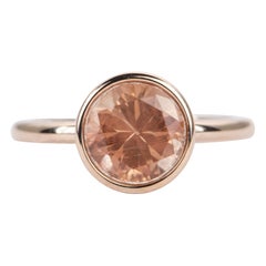 1.67ct Solitaire Bezel Set Oregon Sunstone 14K Rose Gold Engagement Ring