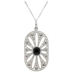 Tiffany & Co Ziegfeld Onyx Perle Sterling Silber Anhänger Halskette