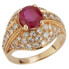 Used Certified Burmese Ruby & Diamond Men's Ring 